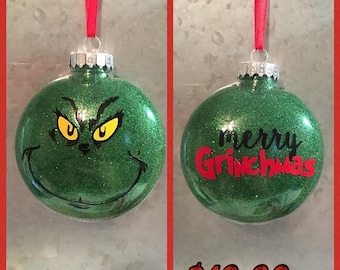 Merry Grinchmas Christmas Custom  ornaments inspired by The Grinch character