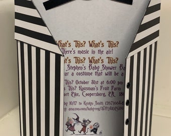 Suit Jacket Invitation/Announcement. Nightmare before Christmas Jack Skellington INSPIRED