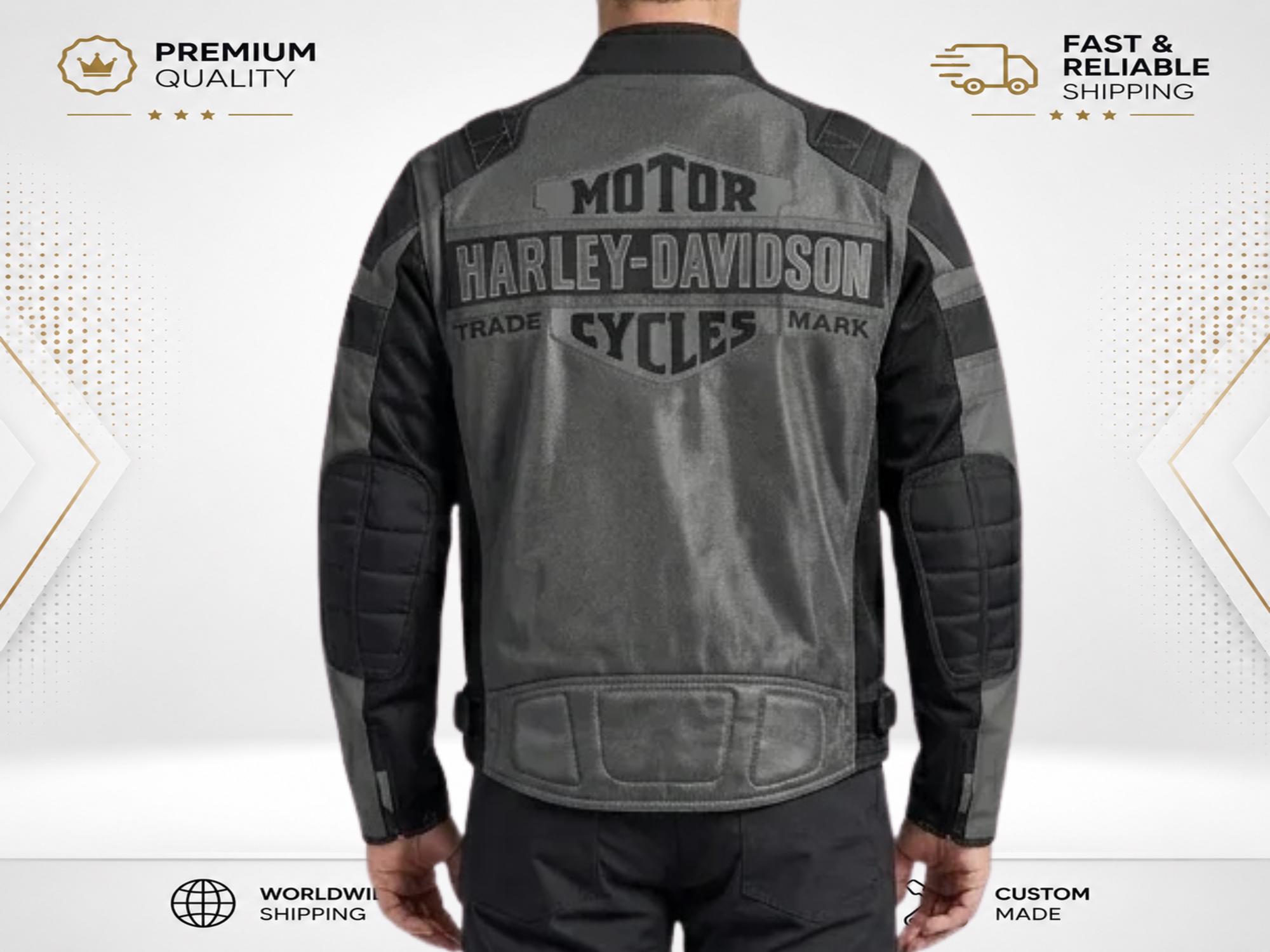 Mens Gray Harley Davidson Leather Jacket - Etsy