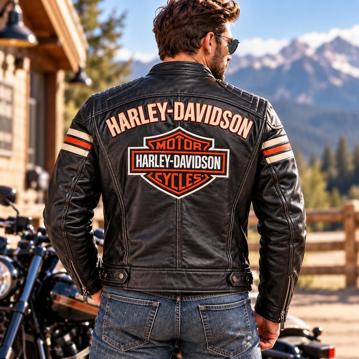 Harley Davidson Mens Leather Jacket Orange - Etsy