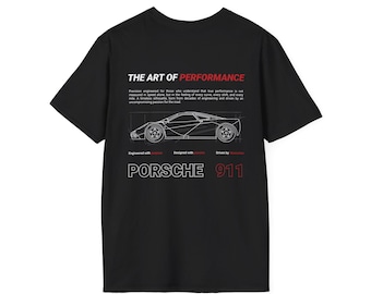 T-shirt Porsche 911, cadeau pour passionné de voitures de sport, t-shirt de course vintage