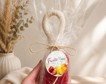Grappe de savon artisanale parfum fraise – Savon décoratif – Cadeau original – Fait main