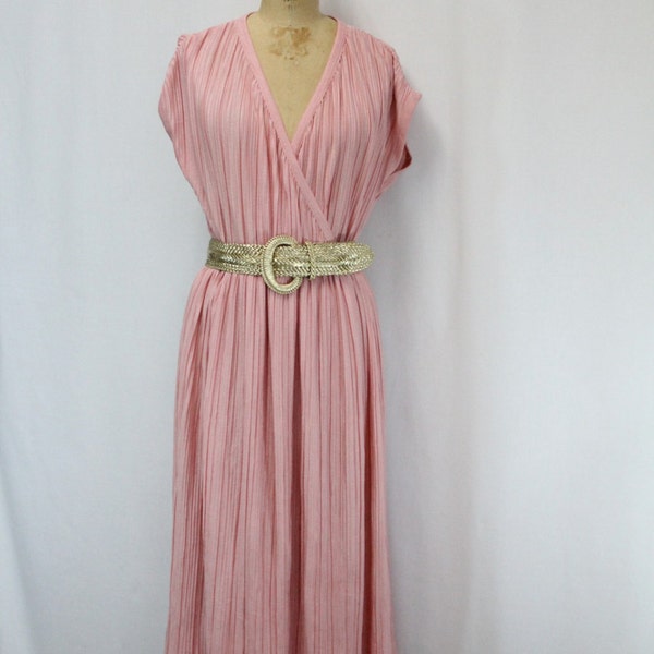 XXL Vintage Dress Romantic Cross Over Bust Pink Plus Size