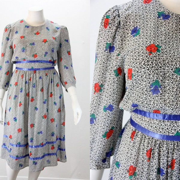 LG - XL Dress - Vintage Dress - Floral Dress