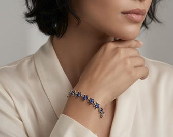 Armband med safirsten i sterlingsilver