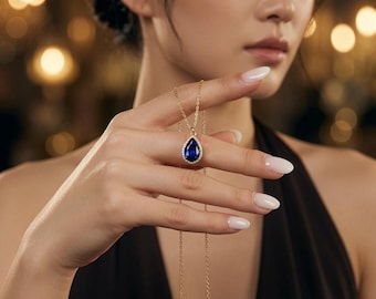 Safirhalsband – 925 sterlingsilver