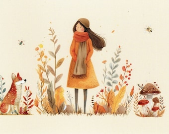 Cozy Autumn Fall Postcard