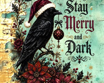 Stay Merry and Dark Christmas Postcard