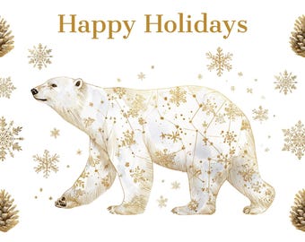 Happy Holidays Polar Bear Postcard
