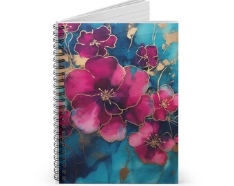 Aribella Floral Spiral Notebook - Ruled Line