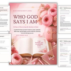 90-Day Christian Identity Journal | Editable Canva Template + Printable PDF | 419 Pages