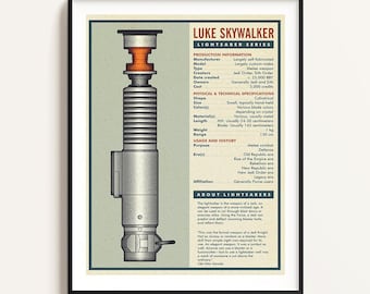 Luke Skywalkers Lichtschwert - Star Wars inspiriertes Poster - Kunstdruck