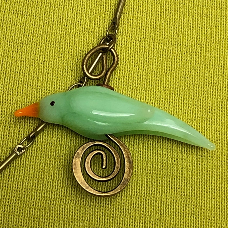 Sweet Glass Bird Beads in Necklace 3 Delightful Handmade Etsy