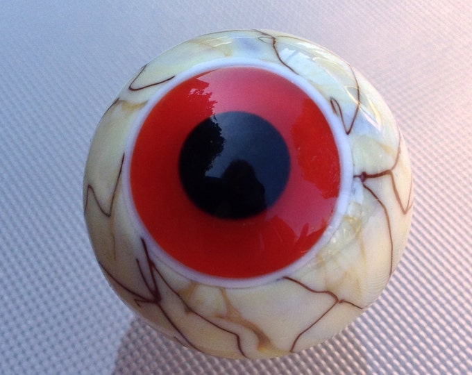 Vibrant Lampwork Glass Eyeball Marble With a Clear Red Iris. Etsy
