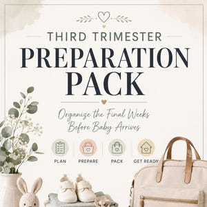 Third Trimester Preparation Pack, Printable Pregnancy Planner, Baby Prep Checklist