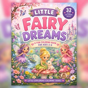 Fairy Coloring Book for Kids Ages 3-6, Printable PDF Download