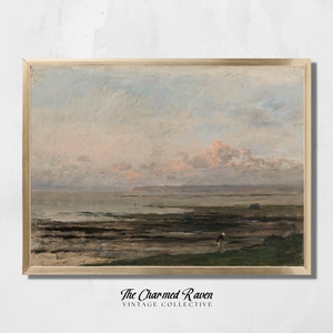PRINTABLE Landscape Vintage Print | Charles-Francois Daubigny | Beach at Ebb Tide | Seascape Landscape Art Print