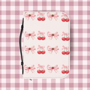 Cherry Bow Pattern Bible Cover | Zippered Scripture Sleeve