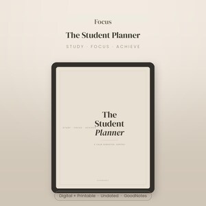 Planificador estudiantil / Planificador académico imprimible / Planificador de estudio digital para GoodNotes / Seguimiento de tareas