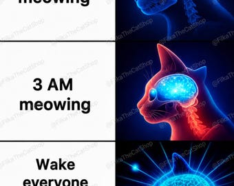 Funny Cat Meme Print, 3 AM Logic, Cat Lover Wall Art (Digital Download)