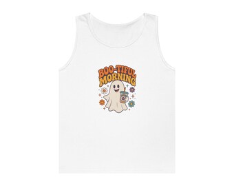 Boo-tiful Morning Halloween Tank Top | Cute Ghost Iced Coffee Tank | Halloween Gift