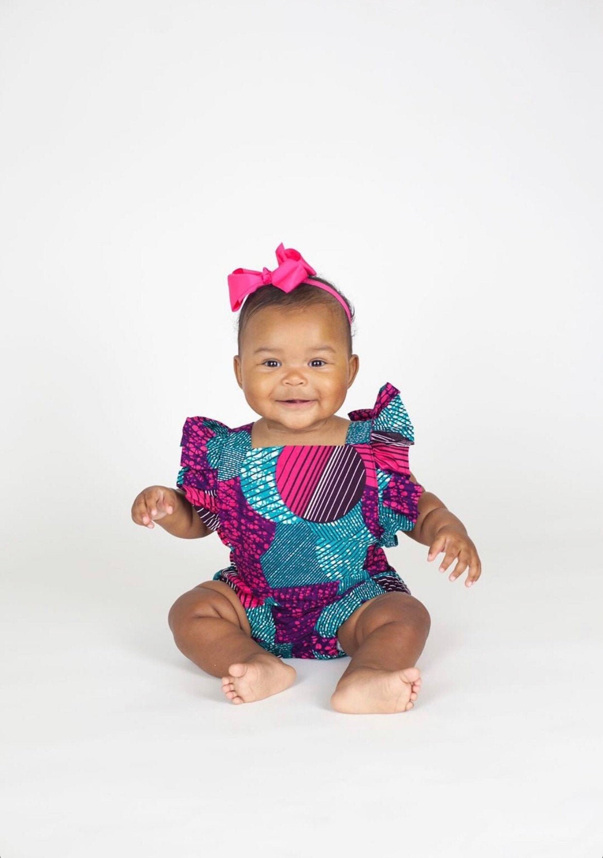 5T NB Black Orange Green Kente Print African Ankara Kente Print Romper Baby Jumpsuit Toddler Kids Girls