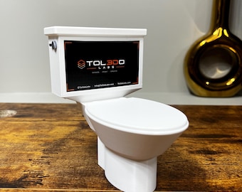 Toilet Business Card Holder, Plumber Desk Accessory, Plumbing Office Decor