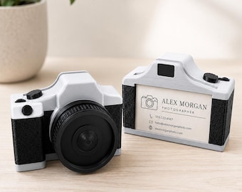 DSLR Camera Business Card Holder, Photographer Desk Accessory, Photography Gift