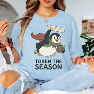 ABA Christmas SVG PNG Token the Season Penguin Shirt, Behavior Analyst Holiday Humor, Rbt Bcba Star Reward Board Digital File Download Art
