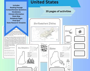 Northeastern Region of the United States Activity and Research Packet