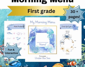 Under the Sea Morning Menu For First Grade/Early Elementary