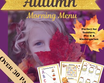 Autumn Morning Menu for Toddlers, Pre-K & Kindergarten