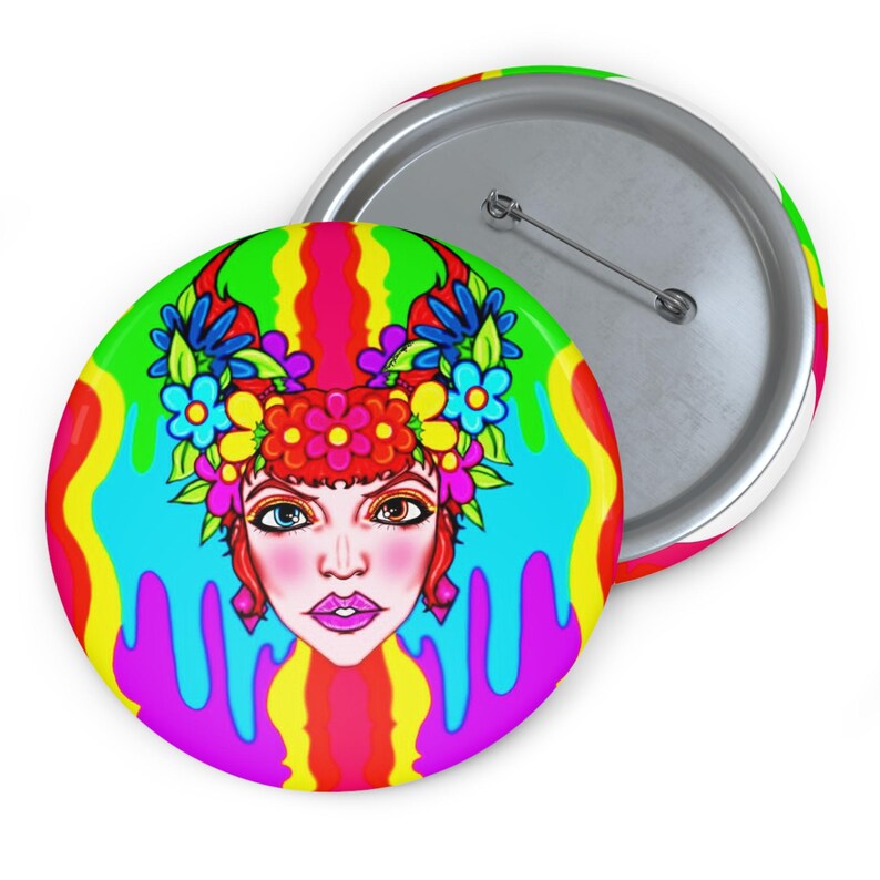 Spilla Bancroft a 4 pin / Opera d'arte originale di Bancroft, artista del Michigan, stile arcobaleno immagine 5