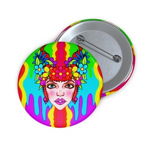 Spilla Bancroft a 4 pin / Opera d'arte originale di Bancroft, artista del Michigan, stile arcobaleno immagine 3