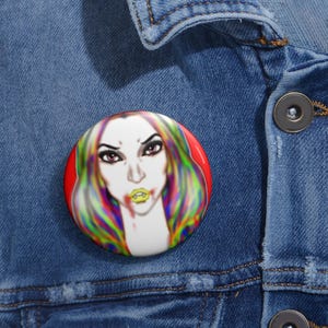 Bancroft 15 Pin Button | Original Art by Bancroft, Michigan Artist, Rainbow Color Style image 4