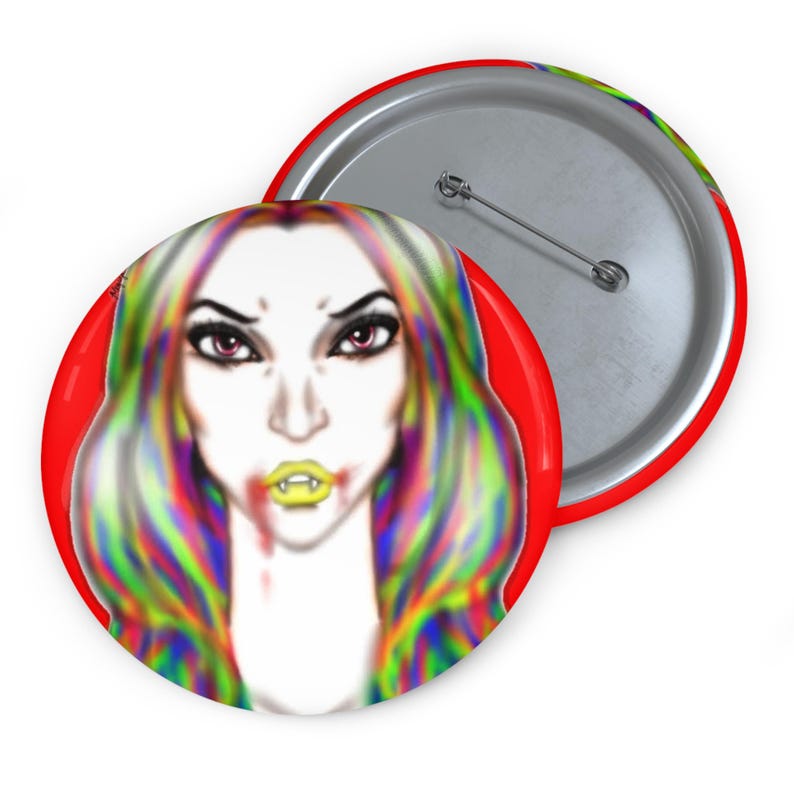 Bancroft 15 Pin Button | Original Art by Bancroft, Michigan Artist, Rainbow Color Style image 5
