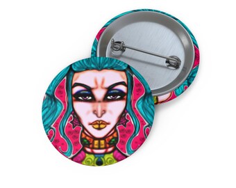 Bancroft 14 Pin Button | Original Art by Bancroft, Michigan Artist, Rainbow Color Style