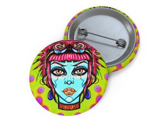 Bancroft 10 Pin Button | Original Art by Bancroft, Michigan Artist, Rainbow Color Style