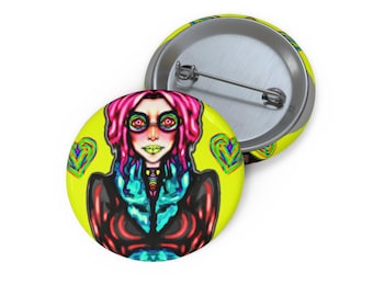 Bancroft 11 Pin Button | Original Art by Bancroft, Michigan Artist, Rainbow Color Style