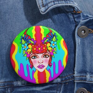 Spilla Bancroft a 4 pin / Opera d'arte originale di Bancroft, artista del Michigan, stile arcobaleno immagine 6