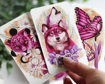 Deck Joyseeker ORACLE | Animaux Plantes Fleurs et cristaux, Outils de divination, Cartes Oracle, Jeu de tarots