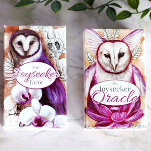 PACK Tarot Joyseeker + Oracle | Jeu de tarot, jeu Oracle, animaux plantes fleurs et cristaux