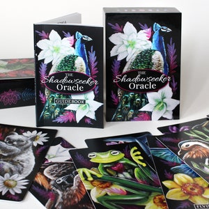 Deck ORACLE Chercheur d'Ombres Dark Oracle Deck avec animaux, fleurs et plantes, Oracle Cards avec guide, Indie Oracle Deck image 2