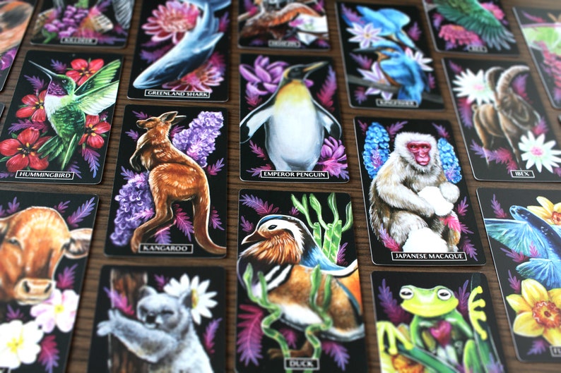 Deck ORACLE Chercheur d'Ombres Dark Oracle Deck avec animaux, fleurs et plantes, Oracle Cards avec guide, Indie Oracle Deck image 6