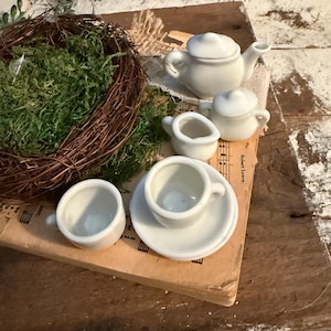 Miniature white made in Japan tea set