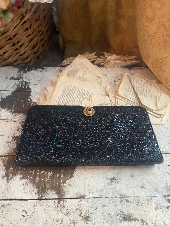 Lennox Bags Clutch Purse Faux Pearl and Glittery C