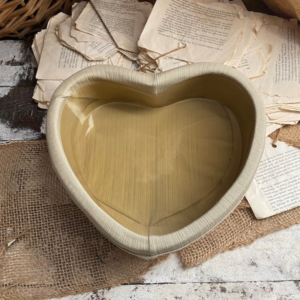 Heart Shaped Bent Wood Lined Basket Bread Basket Serving Basket