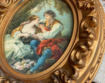 Small Molded Gold Frame with Pastoral  Painting