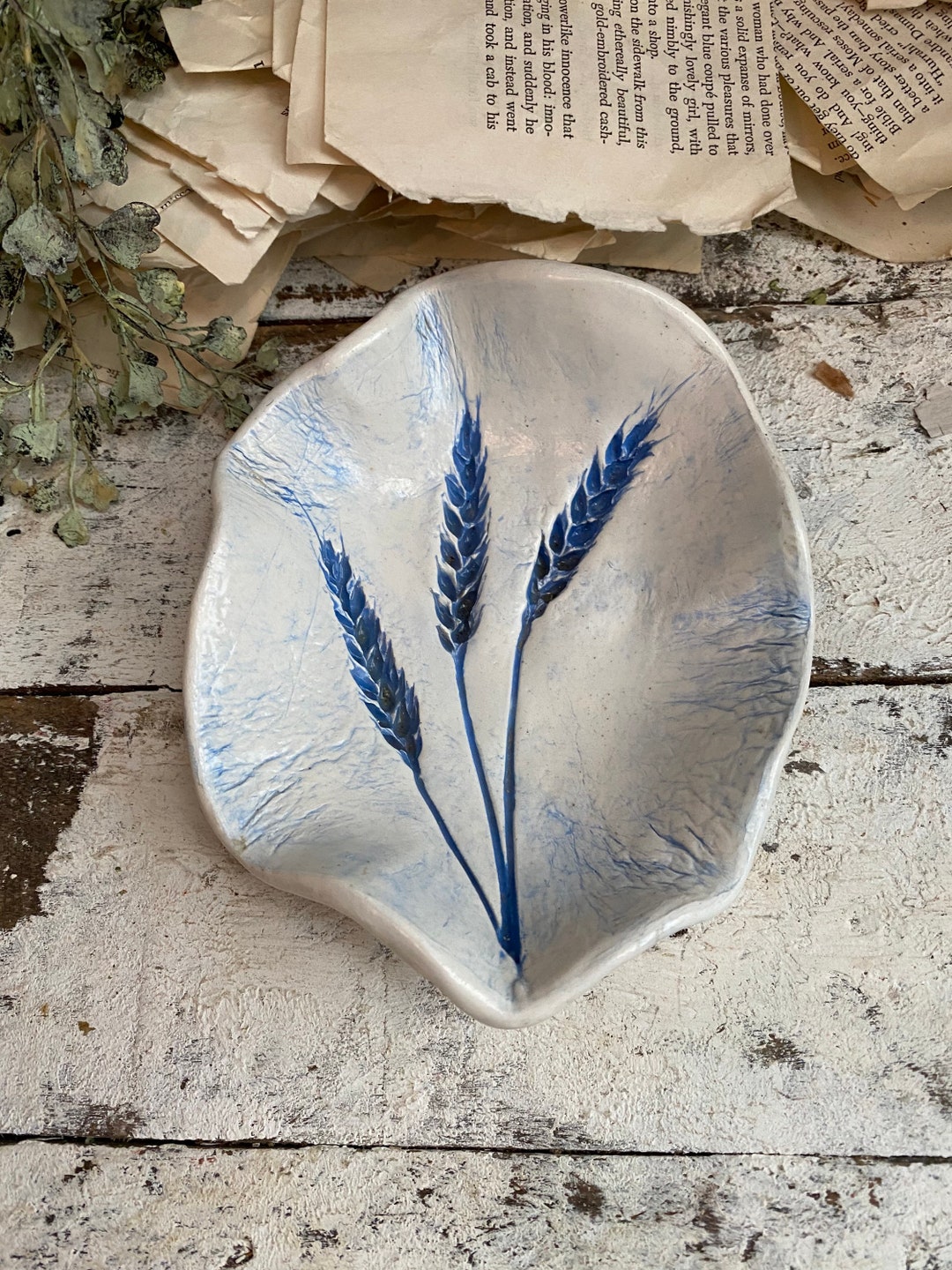 Wheat by Ellyn Pottery Trinket Dish Etsy