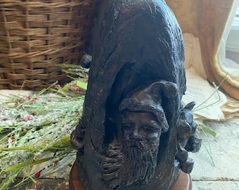 Unique Carved Christmas Statue Santa And Toy by Faustine